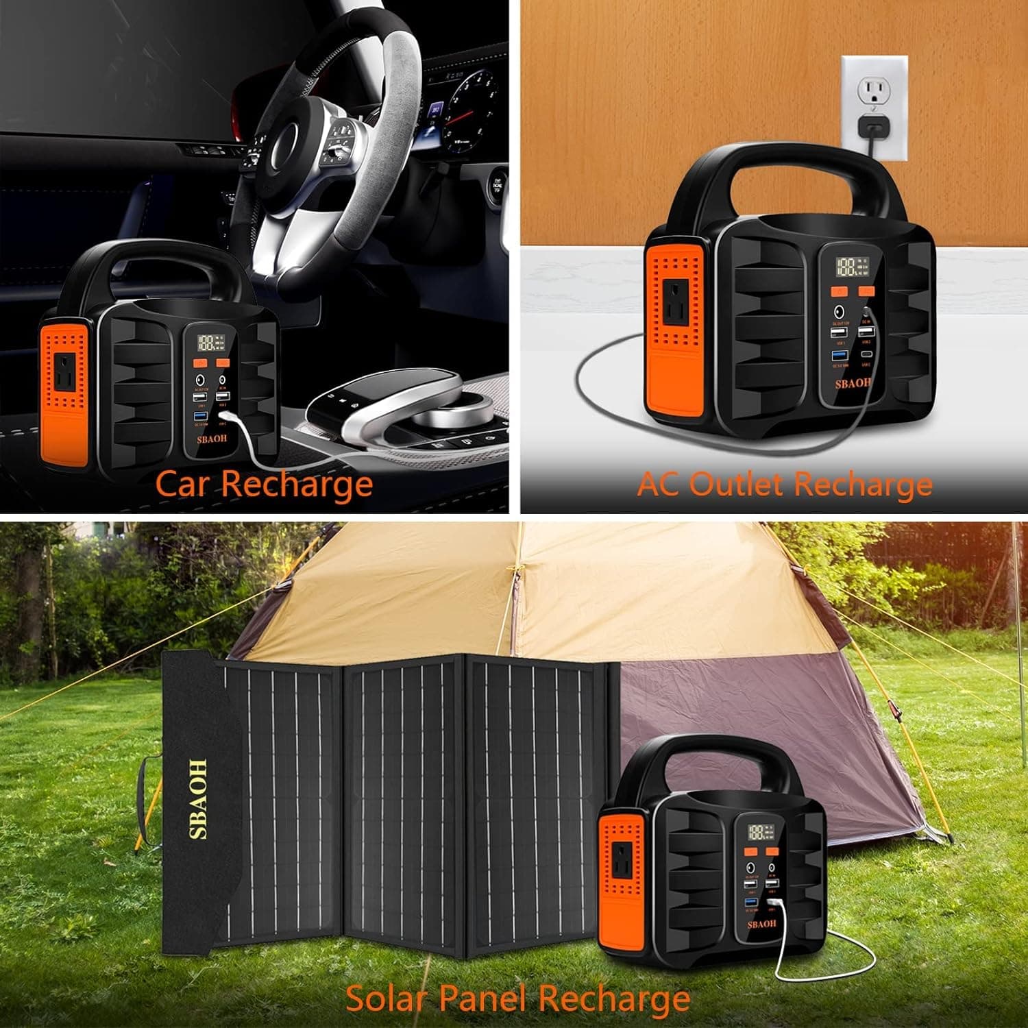 150W Portable Power Station, 155Wh 42000mAh Outdoor Solar Generator 110V AC DC Port, Used For Home Backup, Outdoor RV Camping, Emergency Lithium Battery Power Outage, Black, No Solar Panel - image 6