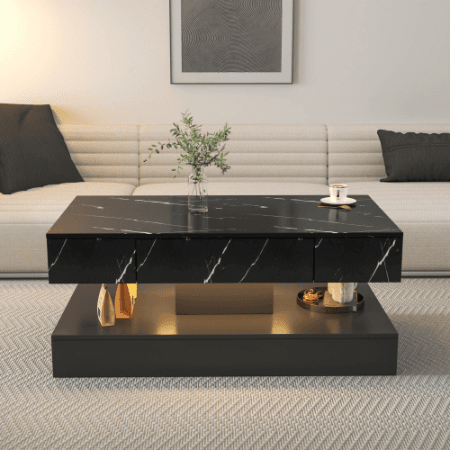 6.93IN High LED Coffee Table,Modern Coffee Table For Living Room,Living Room Tables,Large Living Room Furniture,LED Lights - image 6