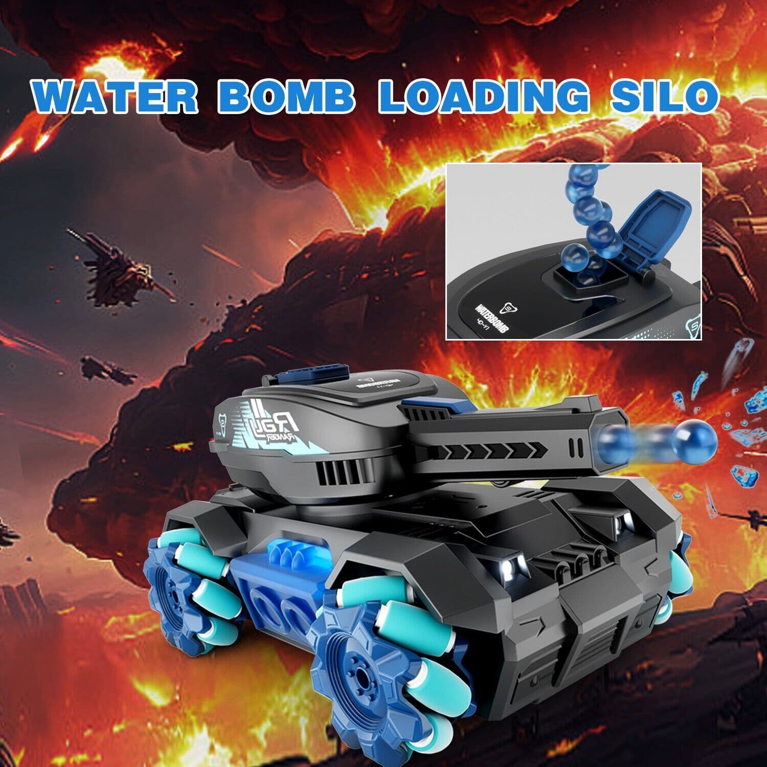 RC Tank Toys Four Wheel Drive Remote Control Car 2.4G Gesture Control Water Bomb - image 6