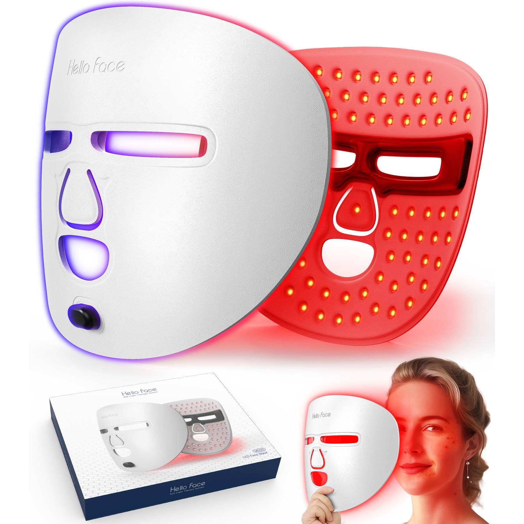 LED Face Mask Facial Care Tool, Red Light Therapy Mask For Face For Home Travel - image 8