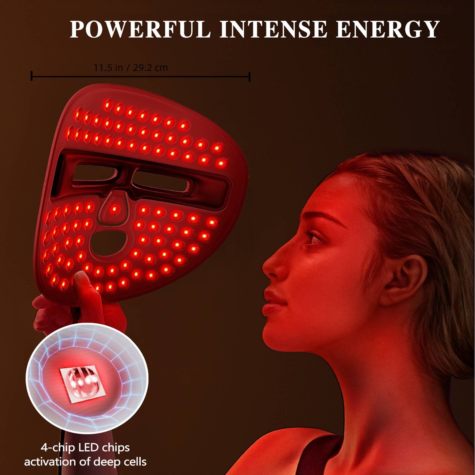 LED Face Mask Facial Care Tool, Red Light Therapy Mask For Face For Home Travel - image 3