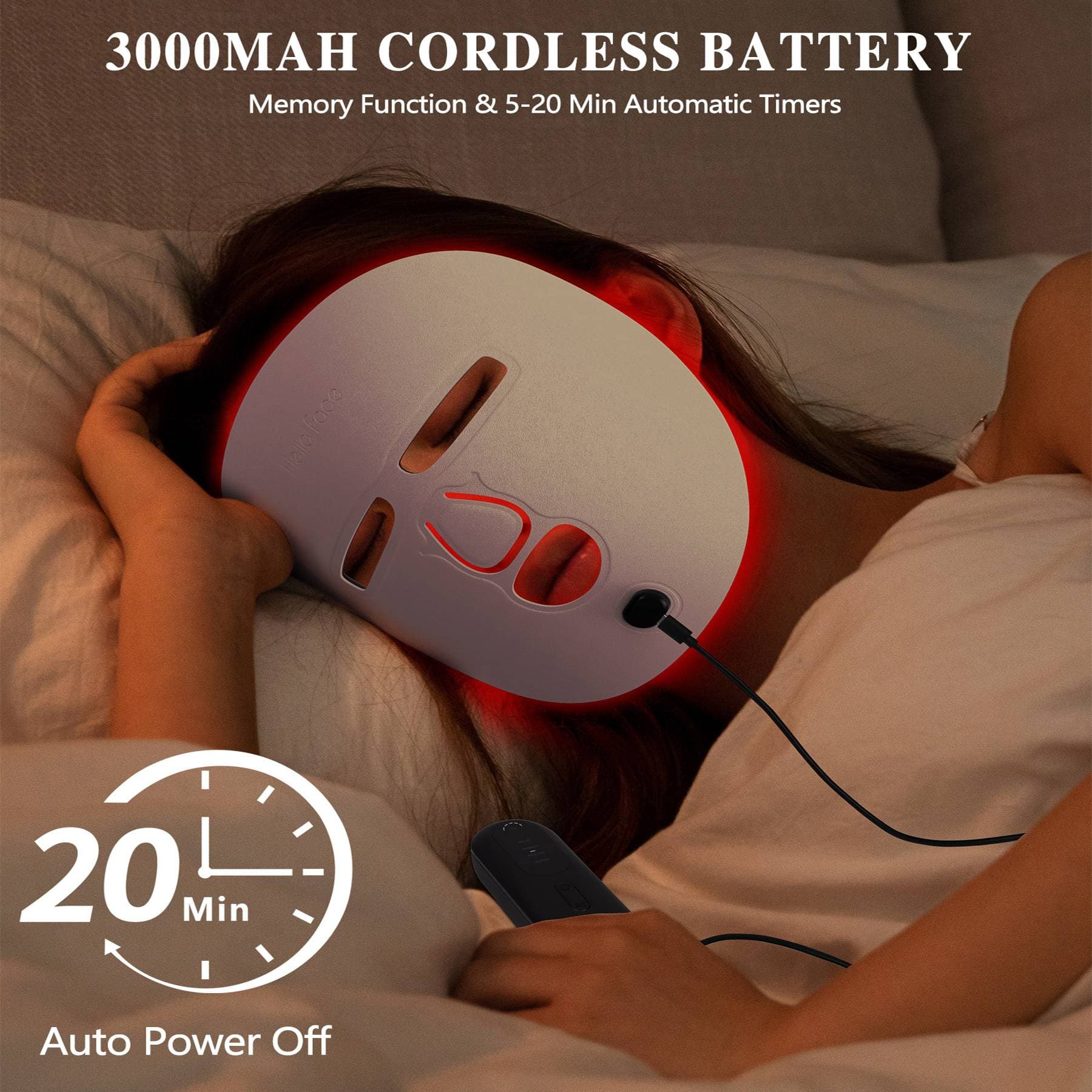 LED Face Mask Facial Care Tool, Red Light Therapy Mask For Face For Home Travel - image 6