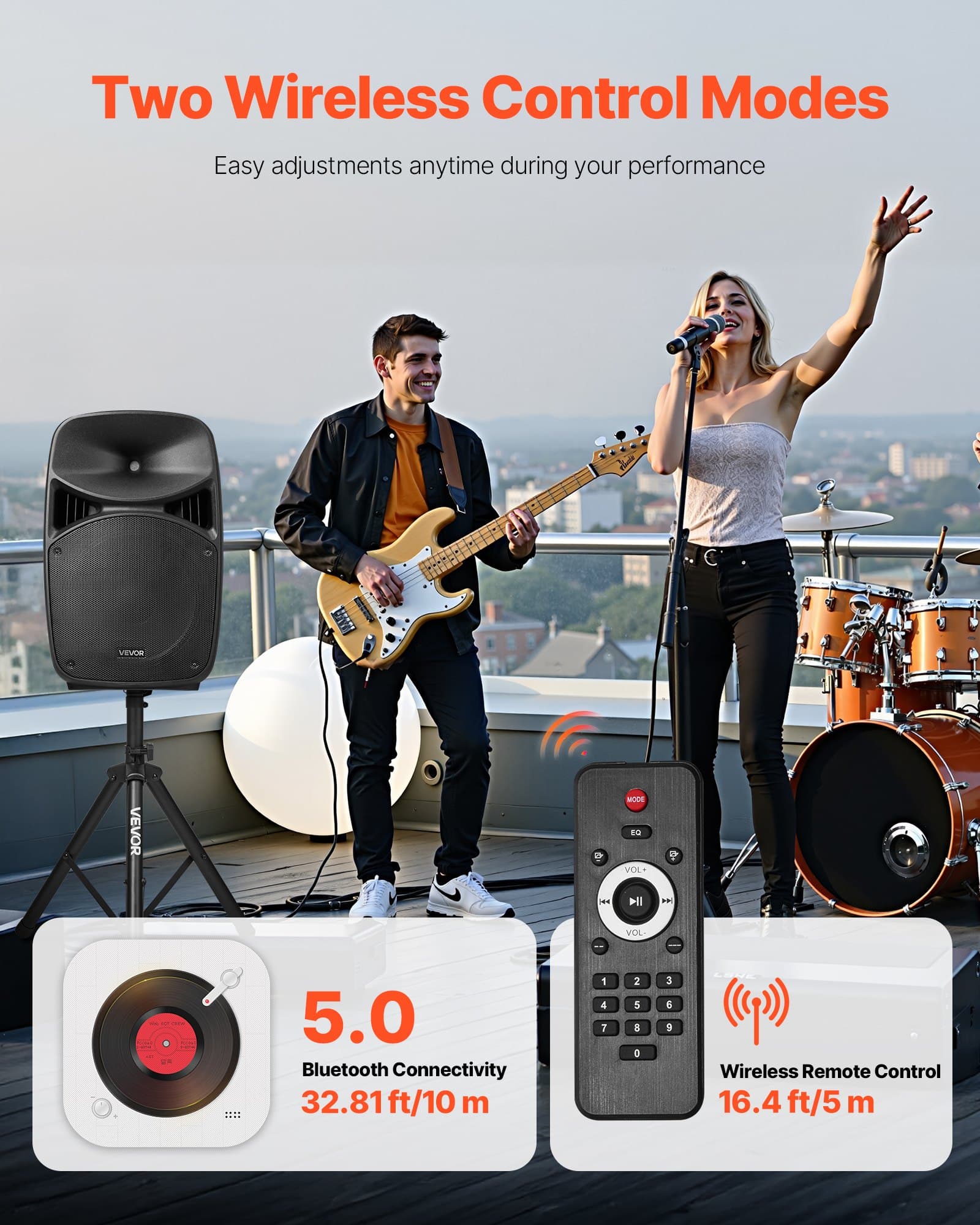 2 X 15 In Speakers Portable PA System 2000W Mixer Bluetooth Mic For DJ Party - image 2