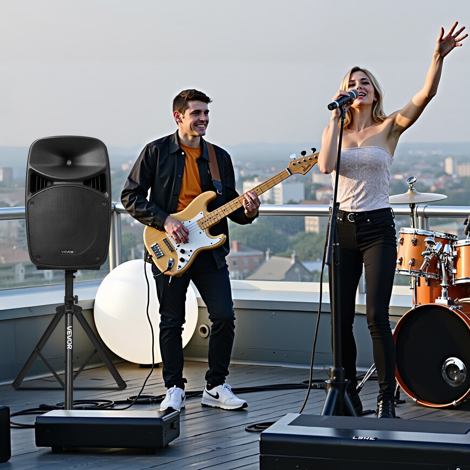 2 X 15 In Speakers Portable PA System 2000W Mixer Bluetooth Mic For DJ Party - image 6