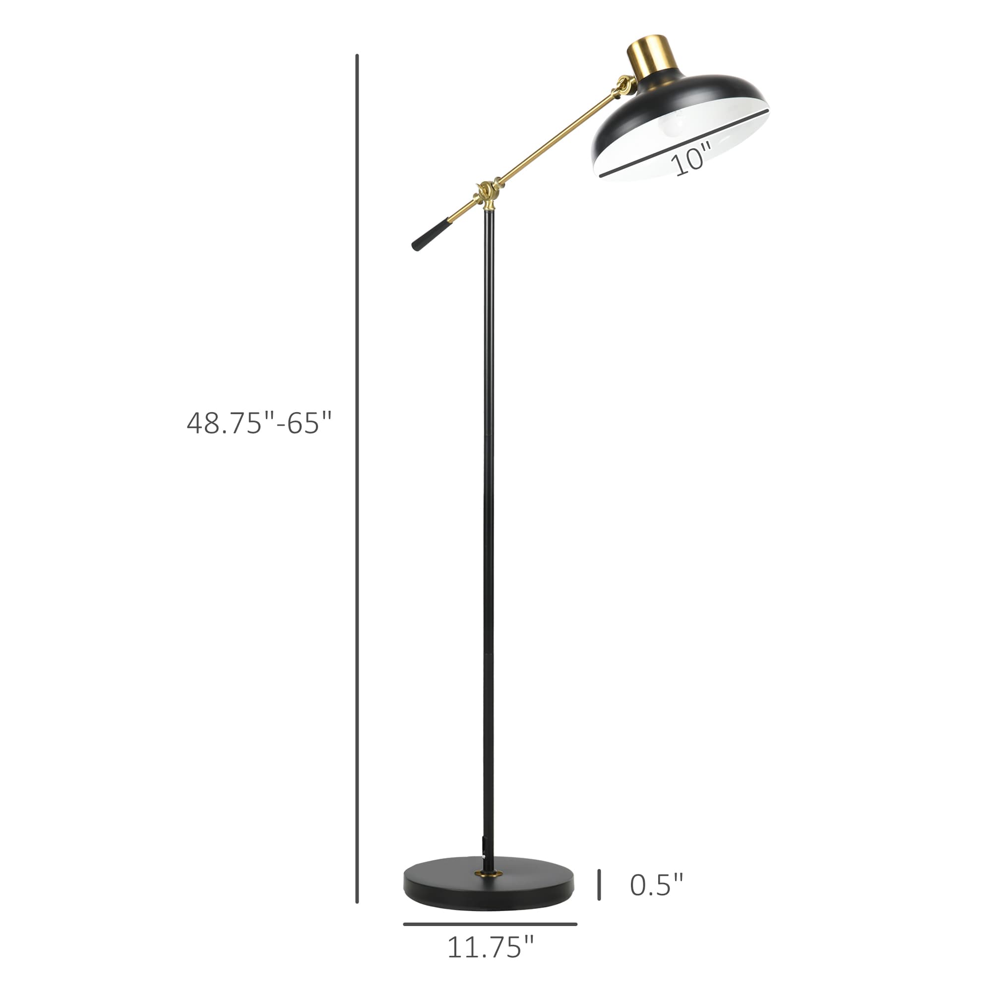 Adjustable Floor Lamps for Living Room, Standing Lamp for Bedroom with Balance Arm, Tall Black and Gold Lamp - image 7
