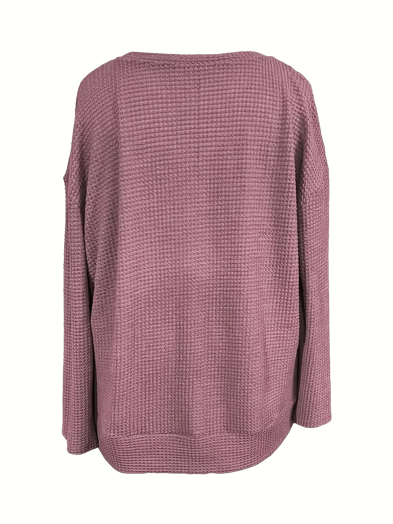 Self-pick-up Plus Size Women'S Casual Round Neck Long Sleeve T-Shirt Solid Colour Waffle Top Only Self-pickup Is Supported