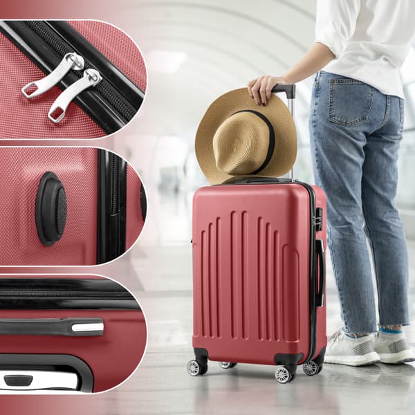 Curved Vertical Stripe 4-in-1 Trolley Case 16in 20in 24in 28in ABS Aluminum Alloy Tie Rod - image 3