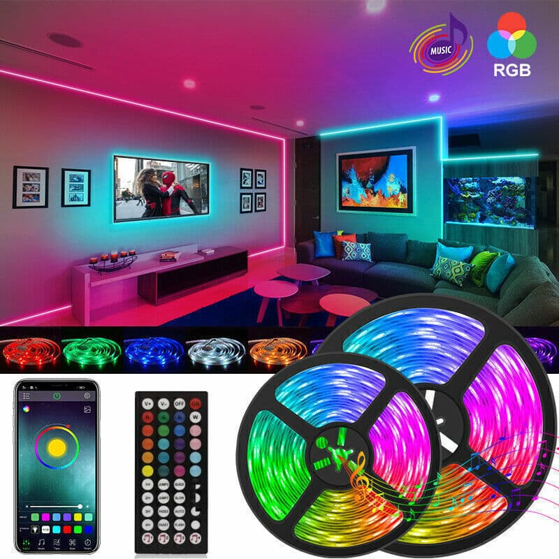 BRAND NEW 5050 RGB LED Strip Bluetooth Remote Lights TV Back Lights For Bar Room - image 5