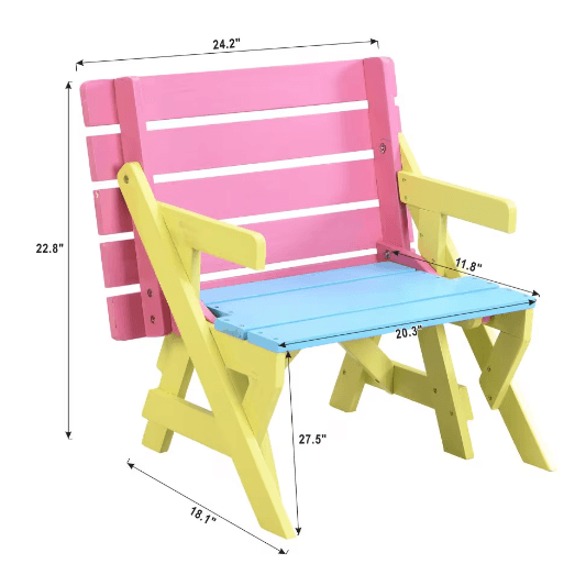 KID'S MULTI-FUNCTIONAL ARM CHAIR,TABLE 2 BENCHES - image 8