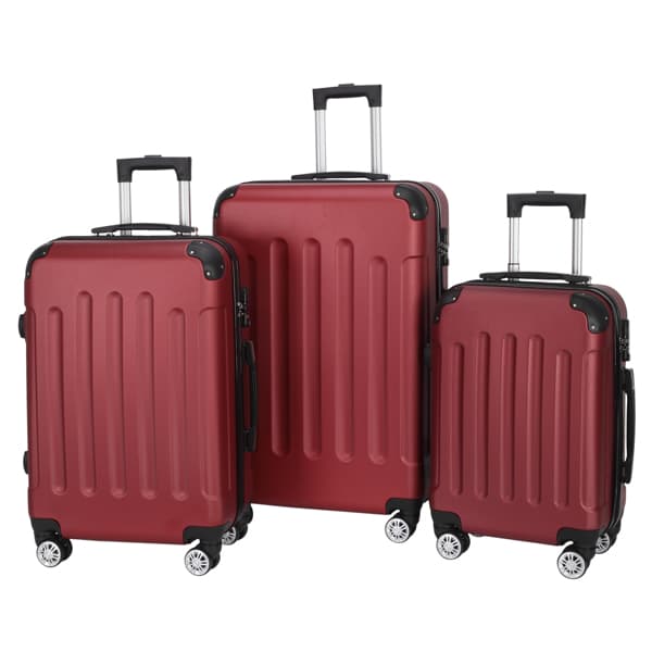 3-in-1 Swivel Wheel With Handle, 4 Corner Protectors, Trolley Box, 20in 24in 28in, ABS Aluminum Alloy Trolley, Classic Color - Burgundy - image 5