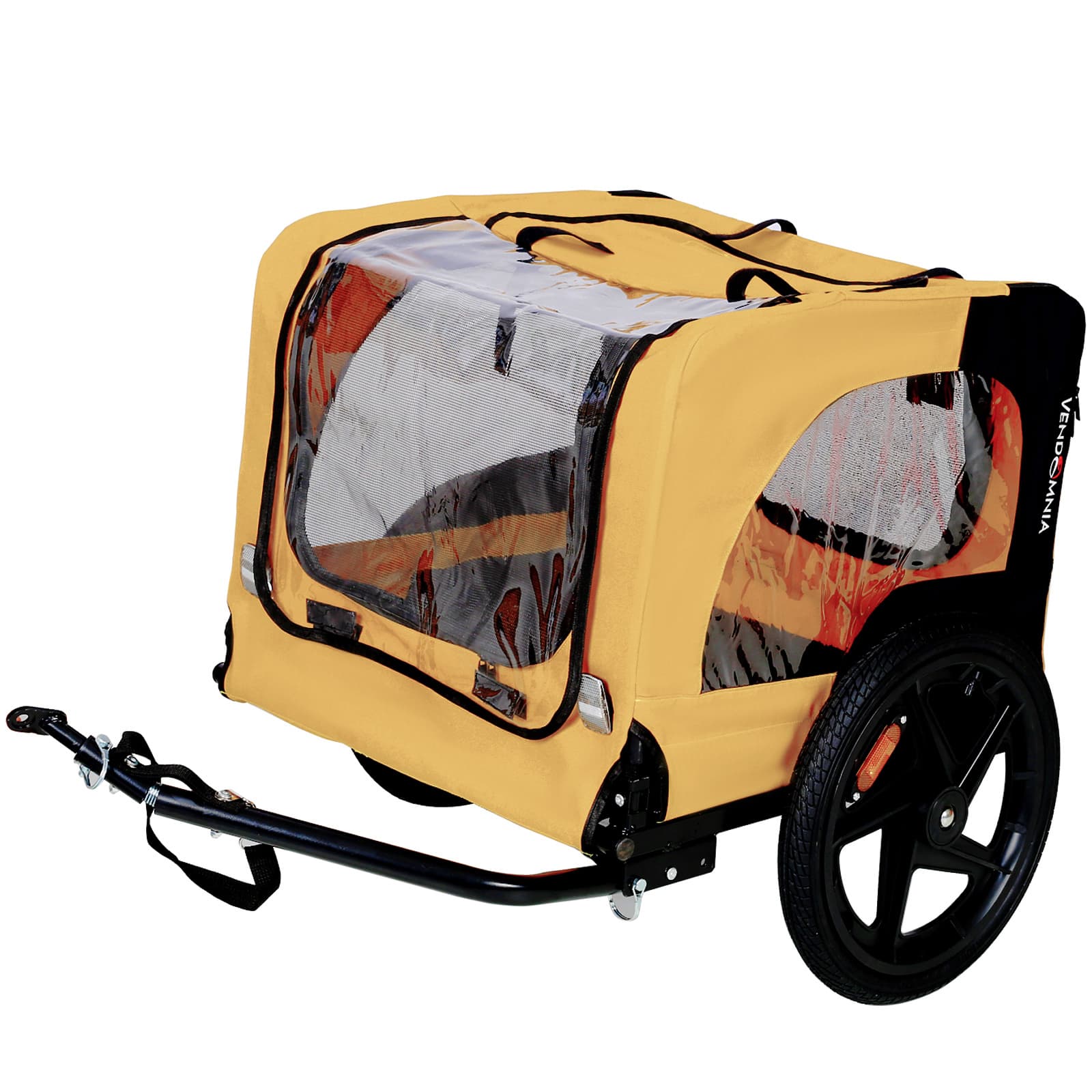 Yellow Outdoor Heavy Duty Foldable Practical Pet Stroller Dog Carrier With Bicycle Tow - image 3
