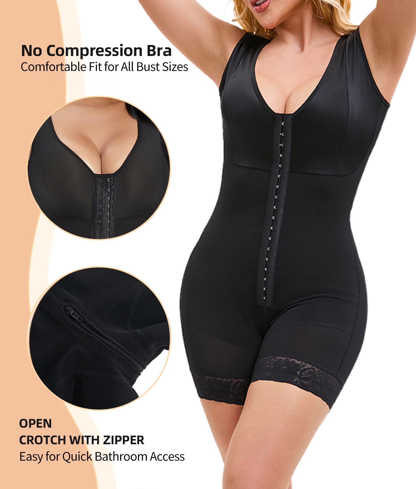 Fajas Colombiana Shapewear For Women Tummy Control Post Surgery Full Body Shaper Butt Lifter With Zipper Crotch Skimsbodysuits Elegant Bodysuit Faja Shaper - image 4
