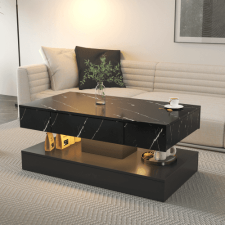 6.93IN High LED Coffee Table,Modern Coffee Table For Living Room,Living Room Tables,Large Living Room Furniture,LED Lights - image 2