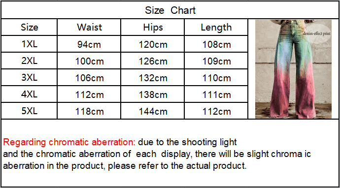 Self-pick-up Plus Size Women'S Casual Faux Denim Printed Loose Trousers Only Self-pickup Is Supported - image 3