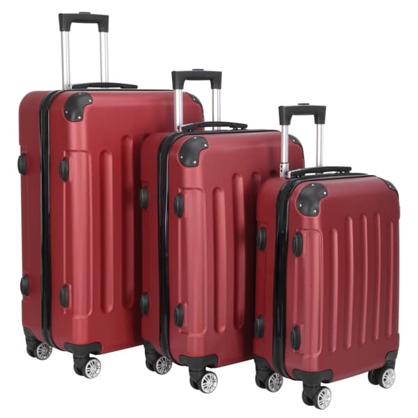 3-in-1 Swivel Wheel With Handle, 4 Corner Protectors, Trolley Box, 20in 24in 28in, ABS Aluminum Alloy Trolley, Classic Color - Burgundy - image 8