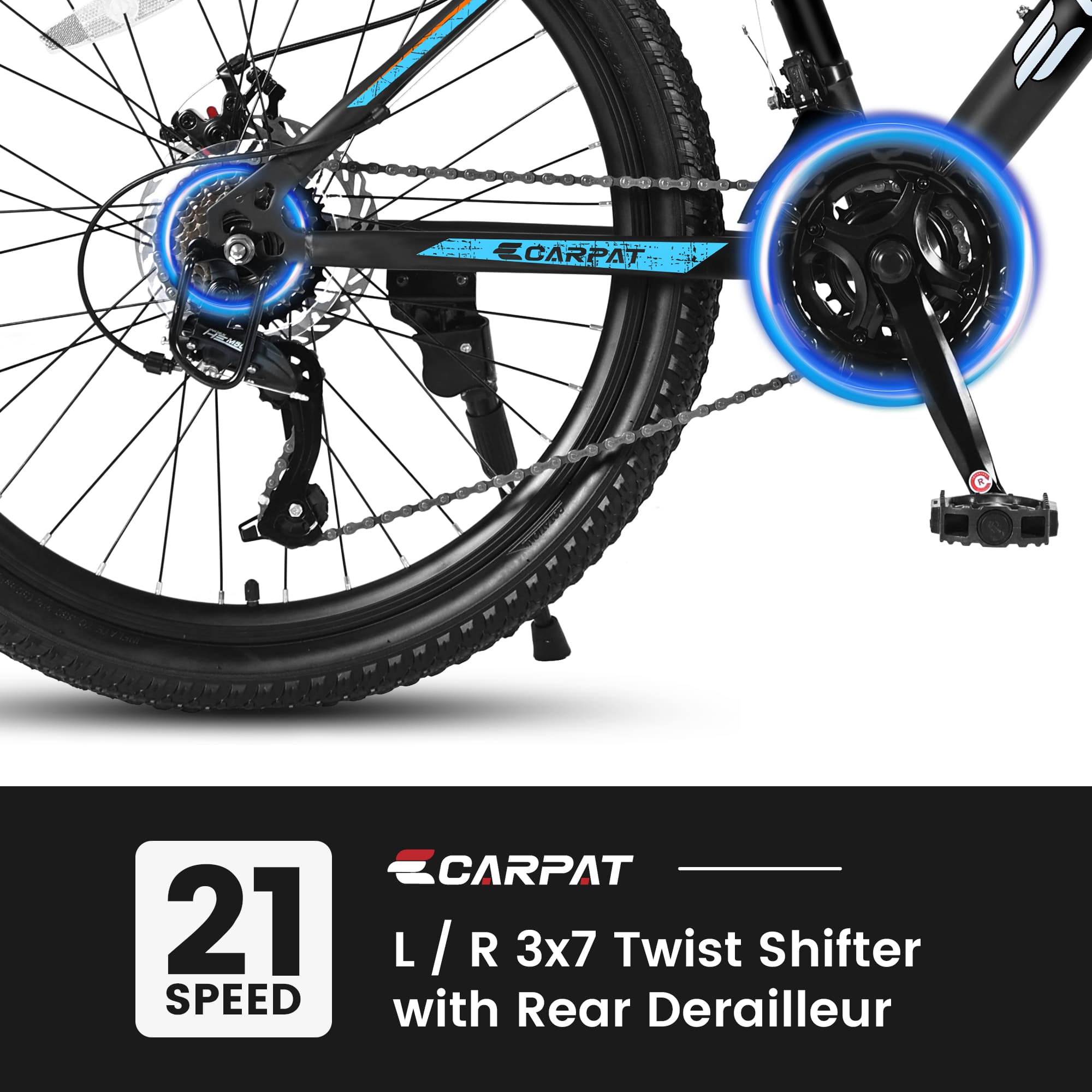 S26102 26 Inch Mountain Bike, Shimano 21 Speeds With Mechanical Disc Brakes, High-Carbon Steel Frame, Suspension Bikes Mountain Bicycle For Teenagers - image 5
