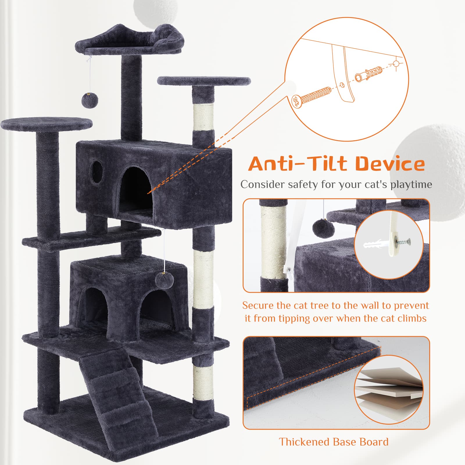 Multi Functional Cat Treehouse Cat Climbing Frame - image 4