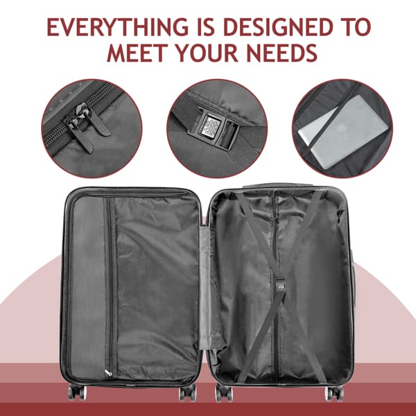 Curved Vertical Stripe 4-in-1 Trolley Case 16in 20in 24in 28in ABS Aluminum Alloy Tie Rod - image 8