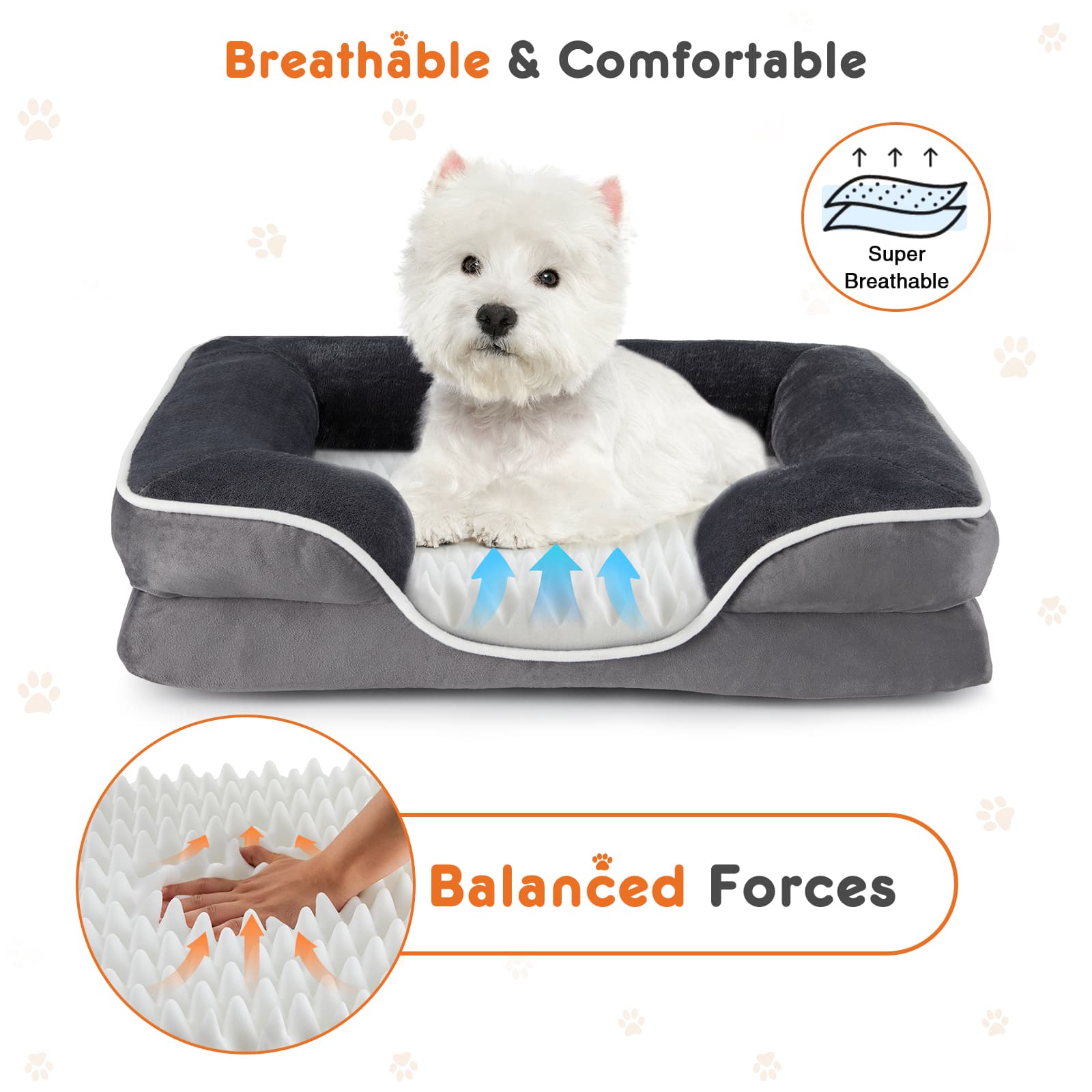 Memory Foam Pet Bed For Small Dogs & Cats With Washable Removable Cover Non-Slip Base Waterproof Liner - image 8