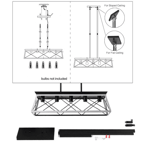 5 Lamps Farmhouse Chandelier Dining Room White - No Bulbs Unavailable Platform- Temu - image 8
