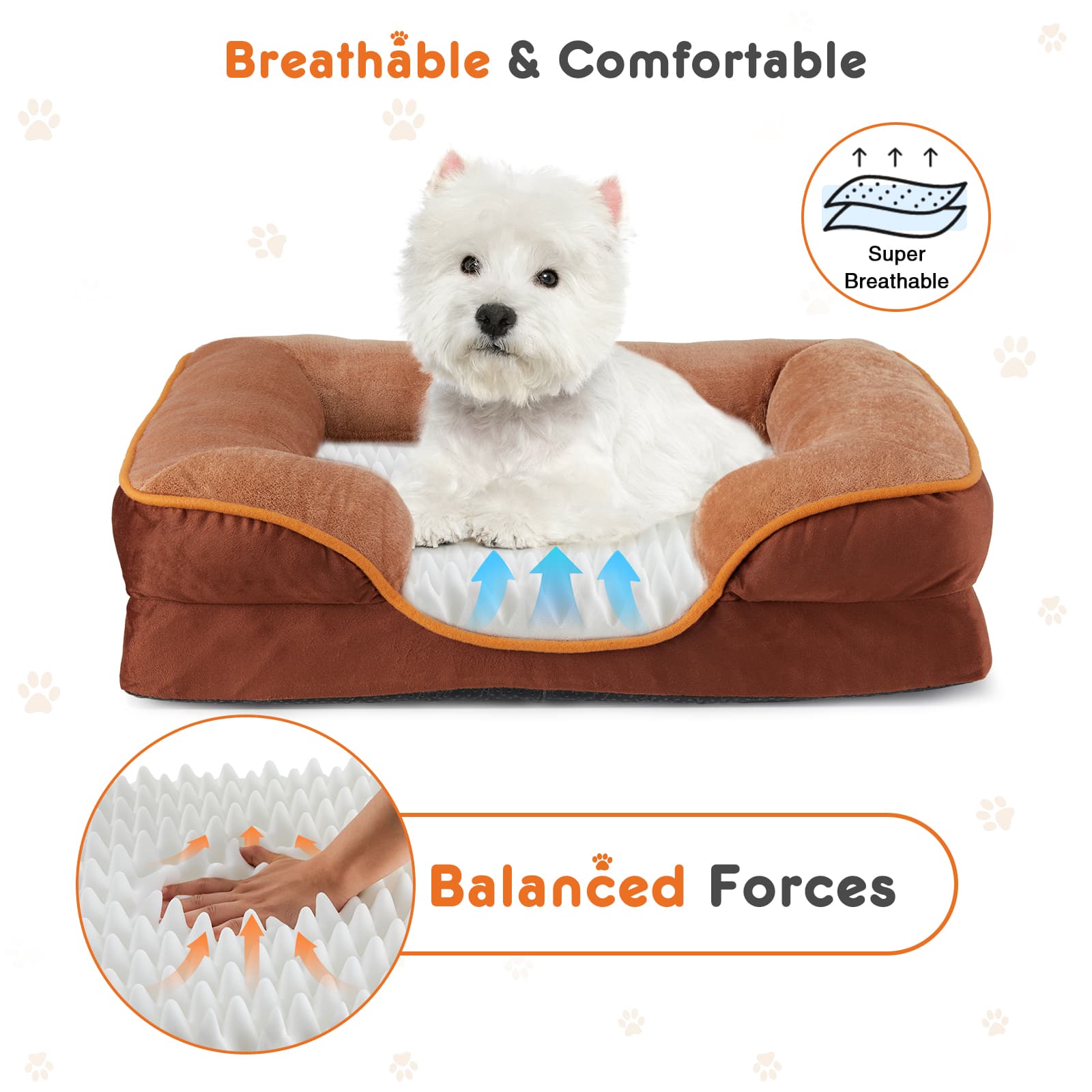 Memory Foam Pet Bed For Small Dogs & Cats With Washable Removable Cover Non-Slip Base Waterproof Liner - image 2