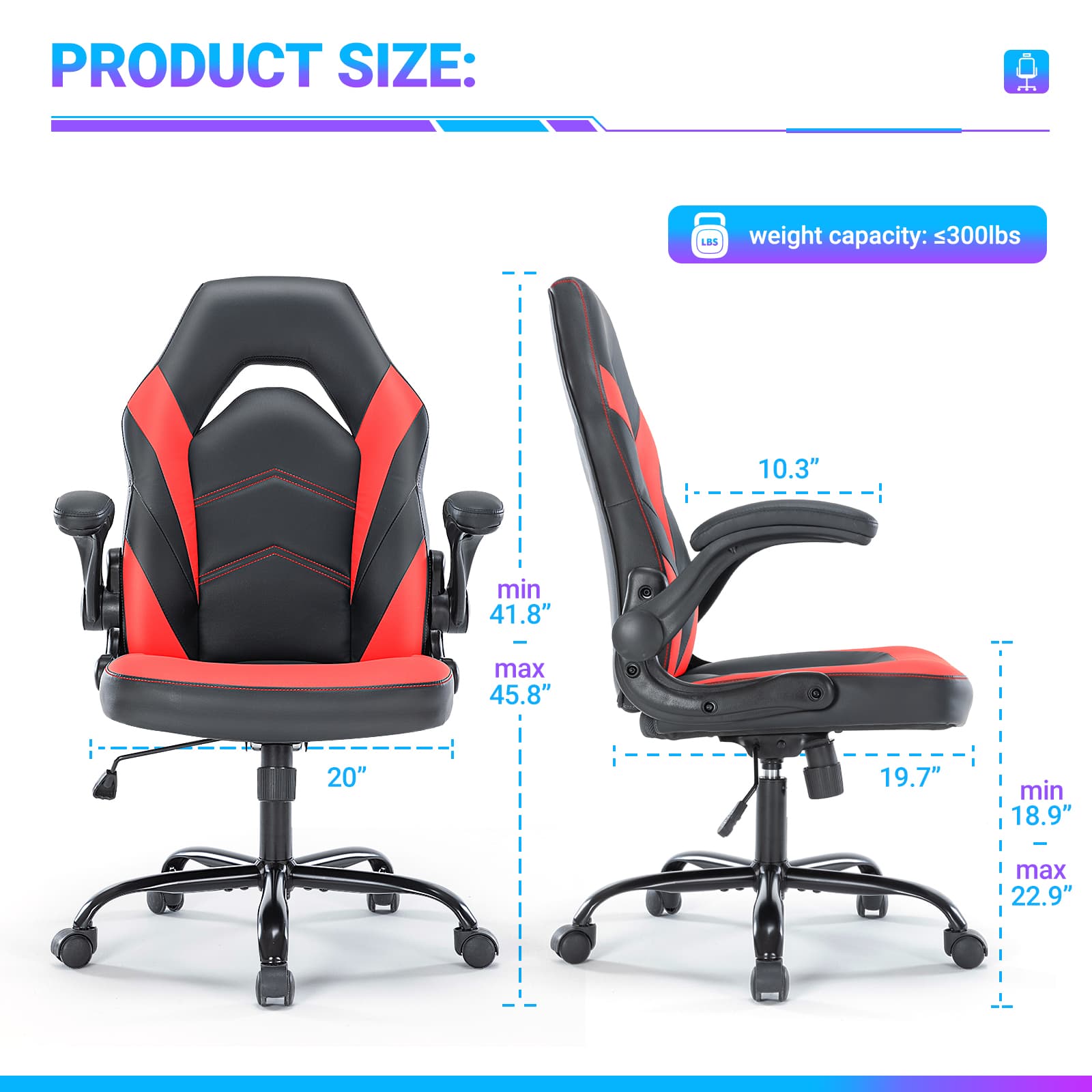 PU Leather Ergonomic Office Chair Swivel Computer Gaming Chair With Lumbar Support - image 3