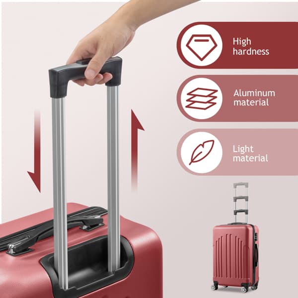 Curved Vertical Stripe 4-in-1 Trolley Case 16in 20in 24in 28in ABS Aluminum Alloy Tie Rod - image 7