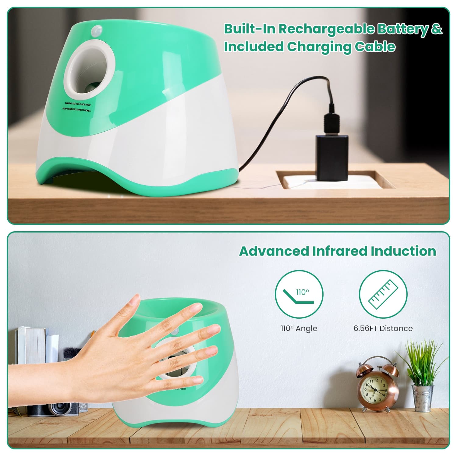 1Pc Automatic Dog Ball Launcher Toy Included 6 Tennis Balls Dog With 3 Adjustable Launch Distance Interactive Ball Thrower Fetch Machine For Small Medium Dogs - image 6