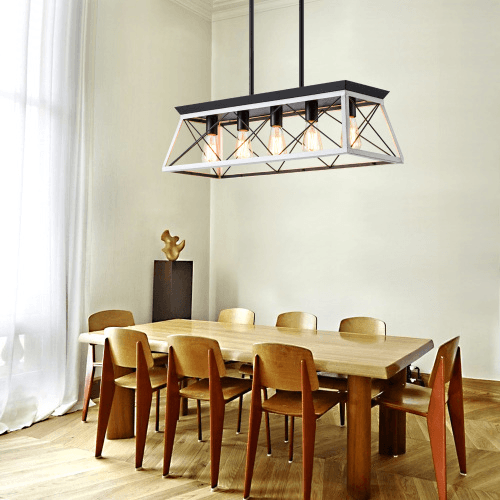 5 Lamps Farmhouse Chandelier Dining Room White - No Bulbs Unavailable Platform- Temu