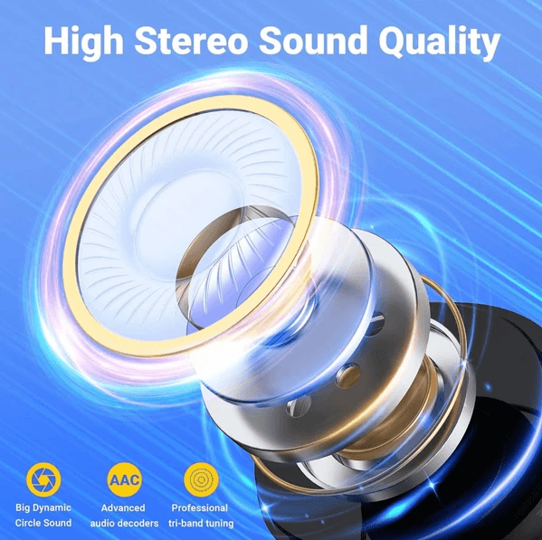 Bluetooth Earbuds Headset 5.3 Wireless Noise Cancelling TWS Trucker Waterproof - image 2