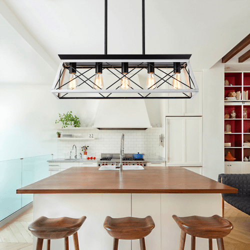 5 Lamps Farmhouse Chandelier Dining Room White - No Bulbs Unavailable Platform- Temu - image 2