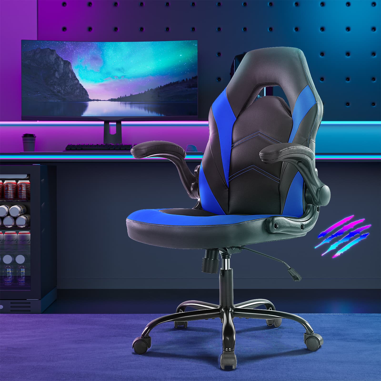 PU Leather Ergonomic Office Chair Swivel Computer Gaming Chair With Lumbar Support - image 8