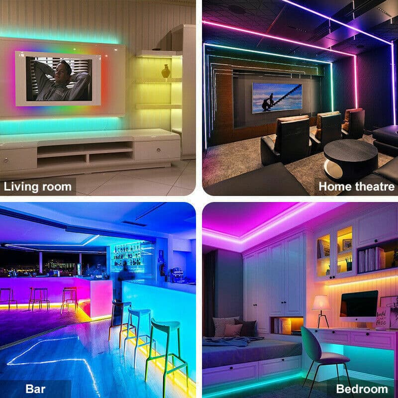 BRAND NEW 5050 RGB LED Strip Bluetooth Remote Lights TV Back Lights For Bar Room - image 8