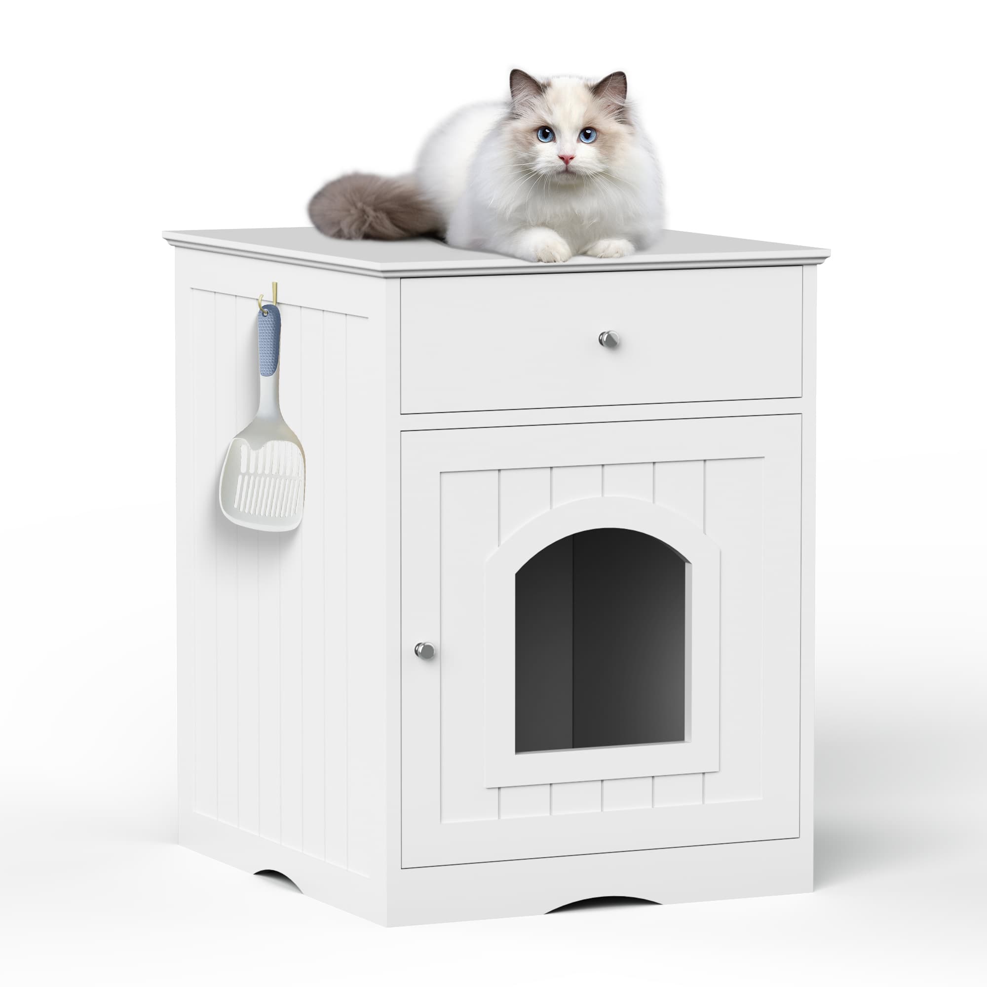 Wooden Pet House Litter Box Fence With Drawers - image 2