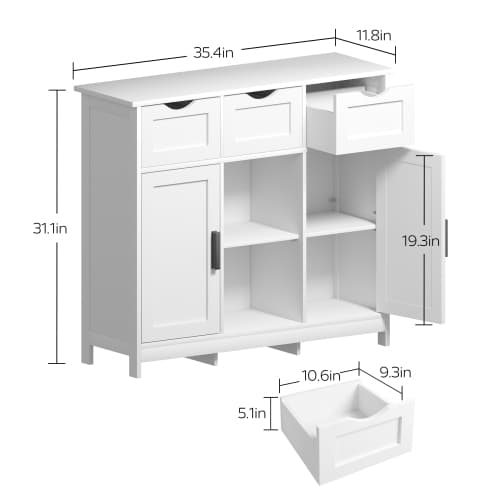 Storage Cabinets,Wooden Floor Cabinet,with Drawers And Shelves Storage Cabinets,Accent Cabinet For Living Room,Bedroom,Bathroom Furniture Home Decor - image 2