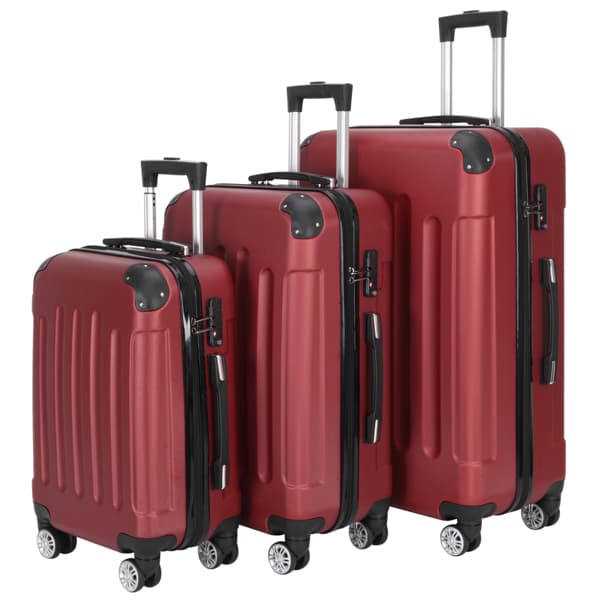 3-in-1 Swivel Wheel With Handle, 4 Corner Protectors, Trolley Box, 20in 24in 28in, ABS Aluminum Alloy Trolley, Classic Color - Burgundy - image 3