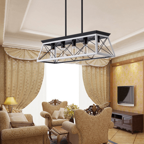 5 Lamps Farmhouse Chandelier Dining Room White - No Bulbs Unavailable Platform- Temu - image 5
