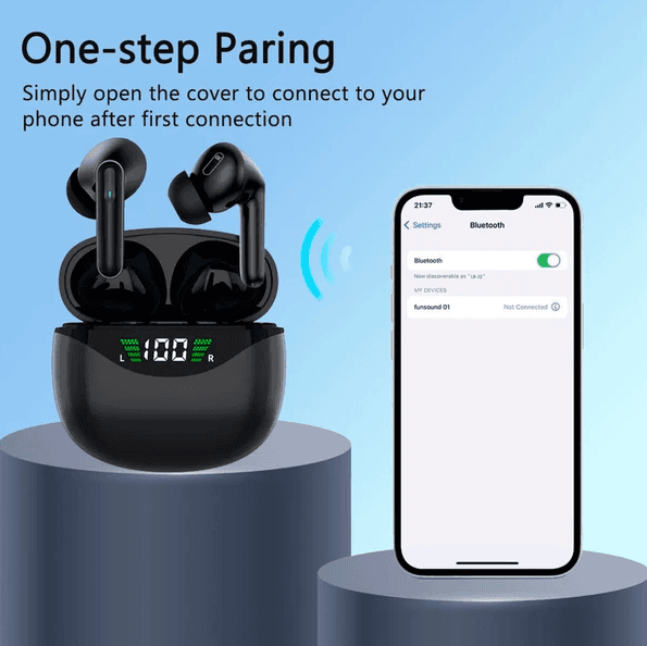 Bluetooth Earbuds Headset 5.3 Wireless Noise Cancelling TWS Trucker Waterproof - image 4