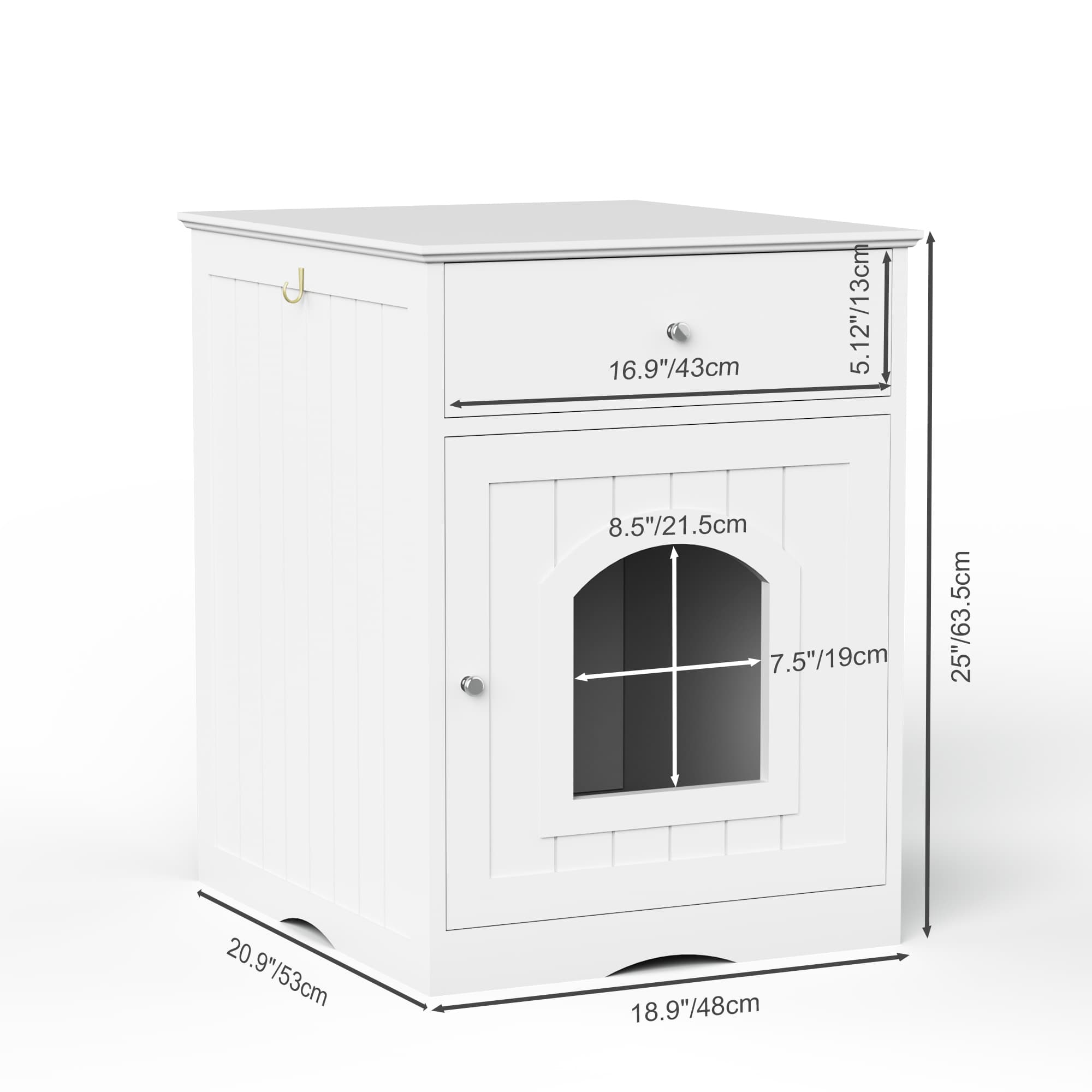 Wooden Pet House Litter Box Fence With Drawers - image 5