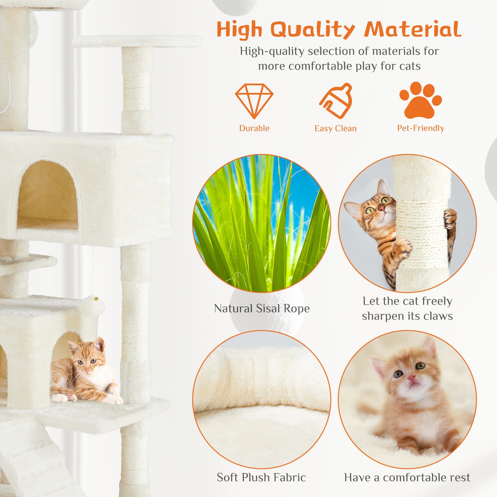 Multi Functional Cat Treehouse Cat Climbing Frame - image 2