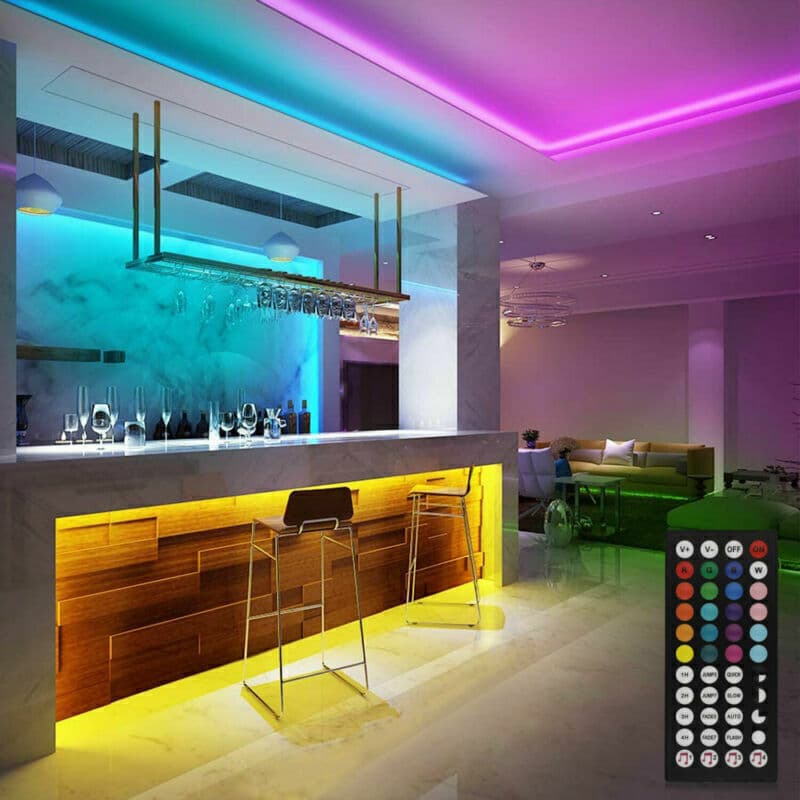 BRAND NEW 5050 RGB LED Strip Bluetooth Remote Lights TV Back Lights For Bar Room - image 6