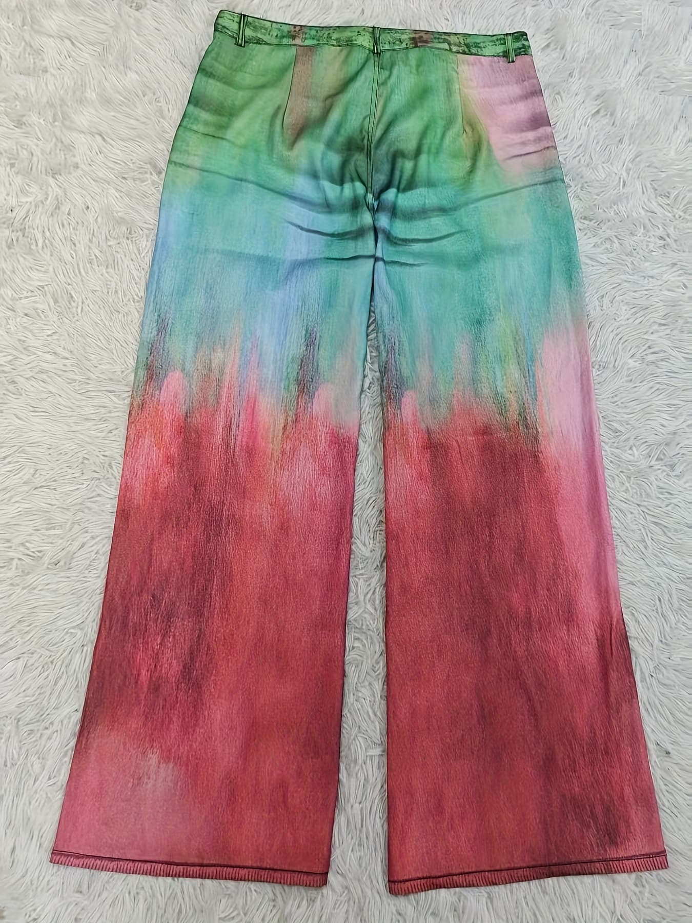 Self-pick-up Plus Size Women'S Casual Faux Denim Printed Loose Trousers Only Self-pickup Is Supported - image 6