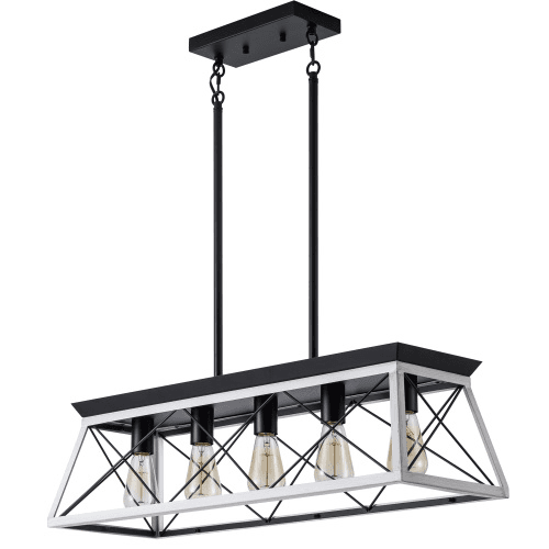 5 Lamps Farmhouse Chandelier Dining Room White - No Bulbs Unavailable Platform- Temu - image 3