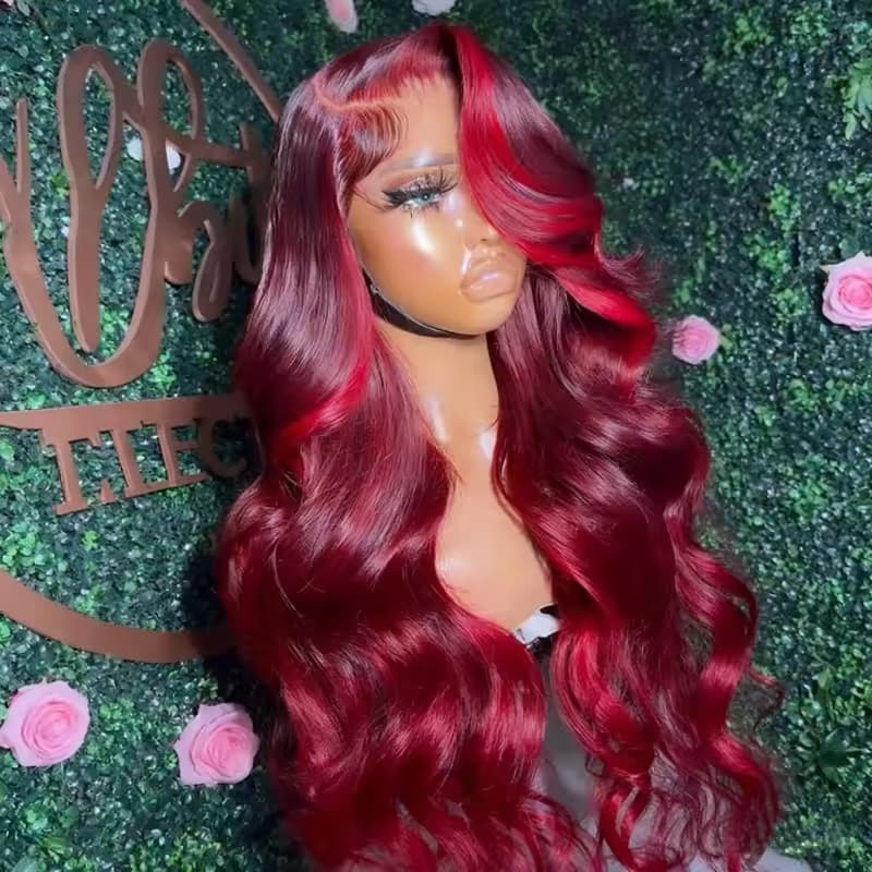 Body Wave Human Hair Wig 13x4 HD Burgundy Lace Front Wig Human Hair With Aligned Cuticle Brazilian Wig - image 6