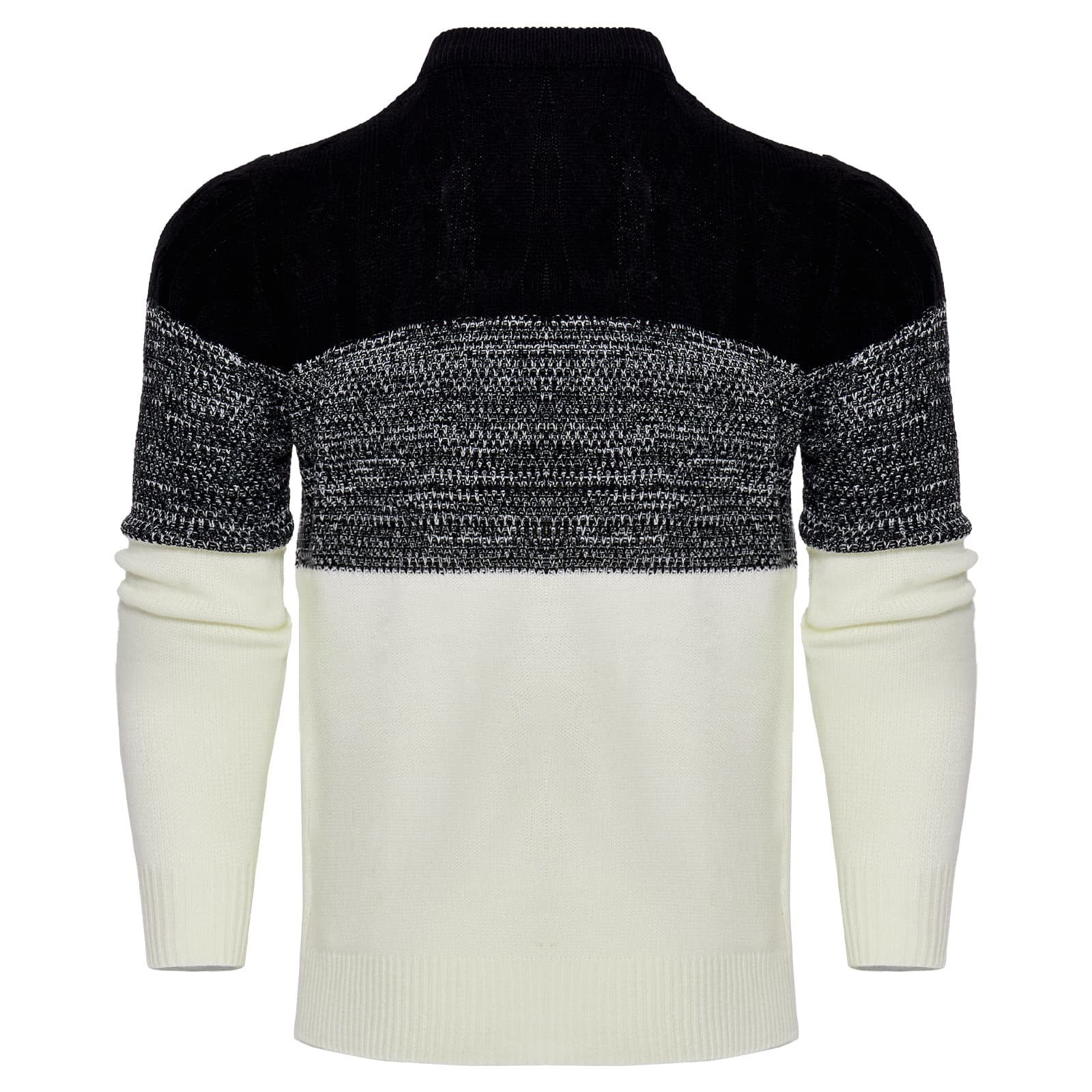 Men's Casual Color Block Long Sleeve Cable Knit Pullover Sweater - image 3