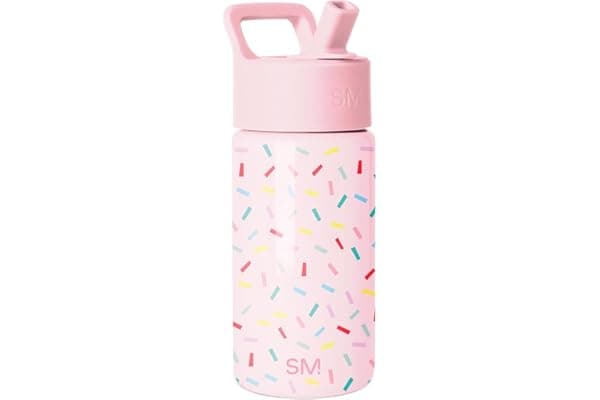 Simple Modern Kids Summit Water Bottle with Straw Lid | 14oz Stainless Steel Cup Insulated Tumbler for Toddlers, School | Confetti