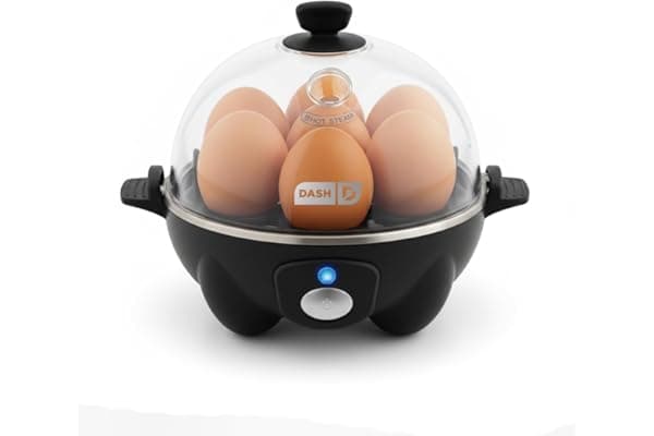 Dash Rapid Egg Cooker - Boiler, Poacher & Steamer - Includes Measuring & Recipe Guide - Dishwasher Safe - BPA Free - Holds 7 Eggs, Black