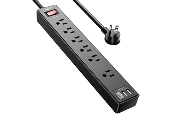 6Ft Power Strip Surge Protector - Yintar Extension Cord with 6 AC Outlets and 3 USB Ports