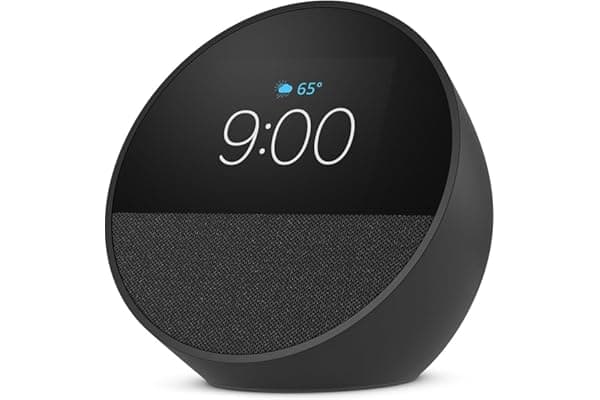 Amazon Echo Spot (newest model), Great for nightstands, offices and kitchens, Smart alarm clock, Designed for Alexa+, Black
