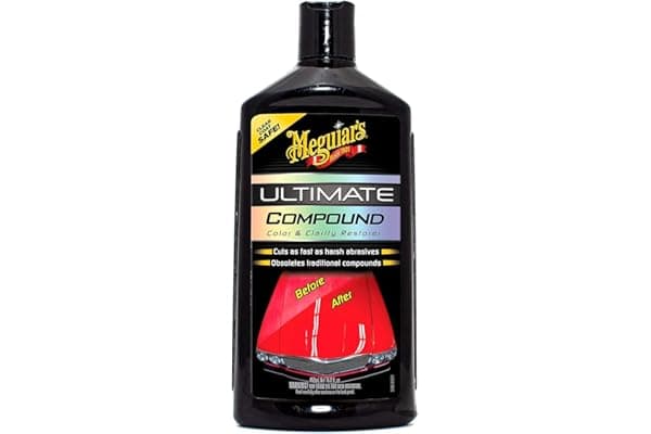 Meguiar’s Ultimate Compound, Pro-Grade Car Scratch Remover for Paint Correction, Removes Swirls and Defects While Restoring Gloss and Shine, Christmas Gifts for Car Guys, 15.2 Oz